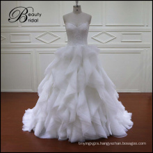 Maternity Wedding Gown Gemstone Sash Organza Wedding Dress